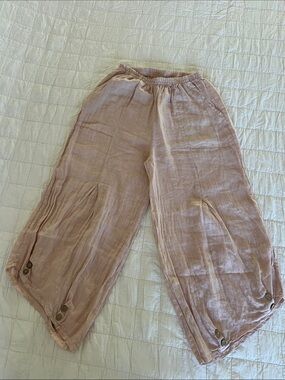 Meo meli Italy 💯 linen dusty pink pants size XS/small